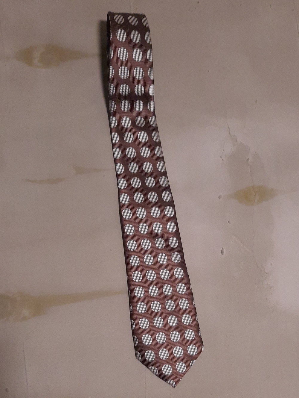 Giorgio Armani Brown Tie with White Polka Dots